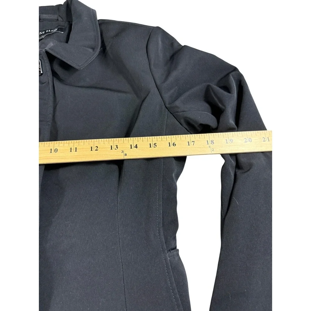 Anne Klein Coat Womens Petite Small Black Button Front Dressy Lined Classic PS - Picture 9 of 11
